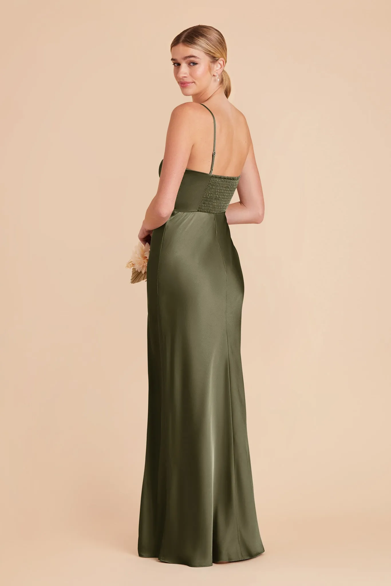 Jessica Matte Satin Dress - Olive sold by Birdy Grey product image thumbnail 5