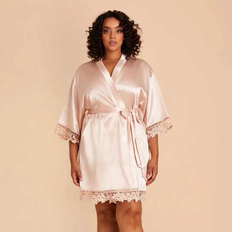 Claudine Lace Robe - Pale Blush sold by Birdy Grey