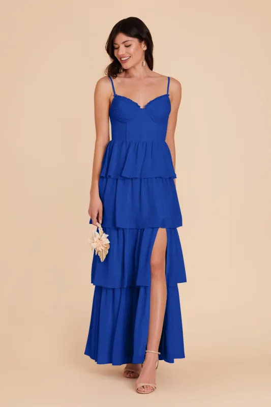 Lola Chiffon Dress - Cobalt Blue sold by Birdy Grey
