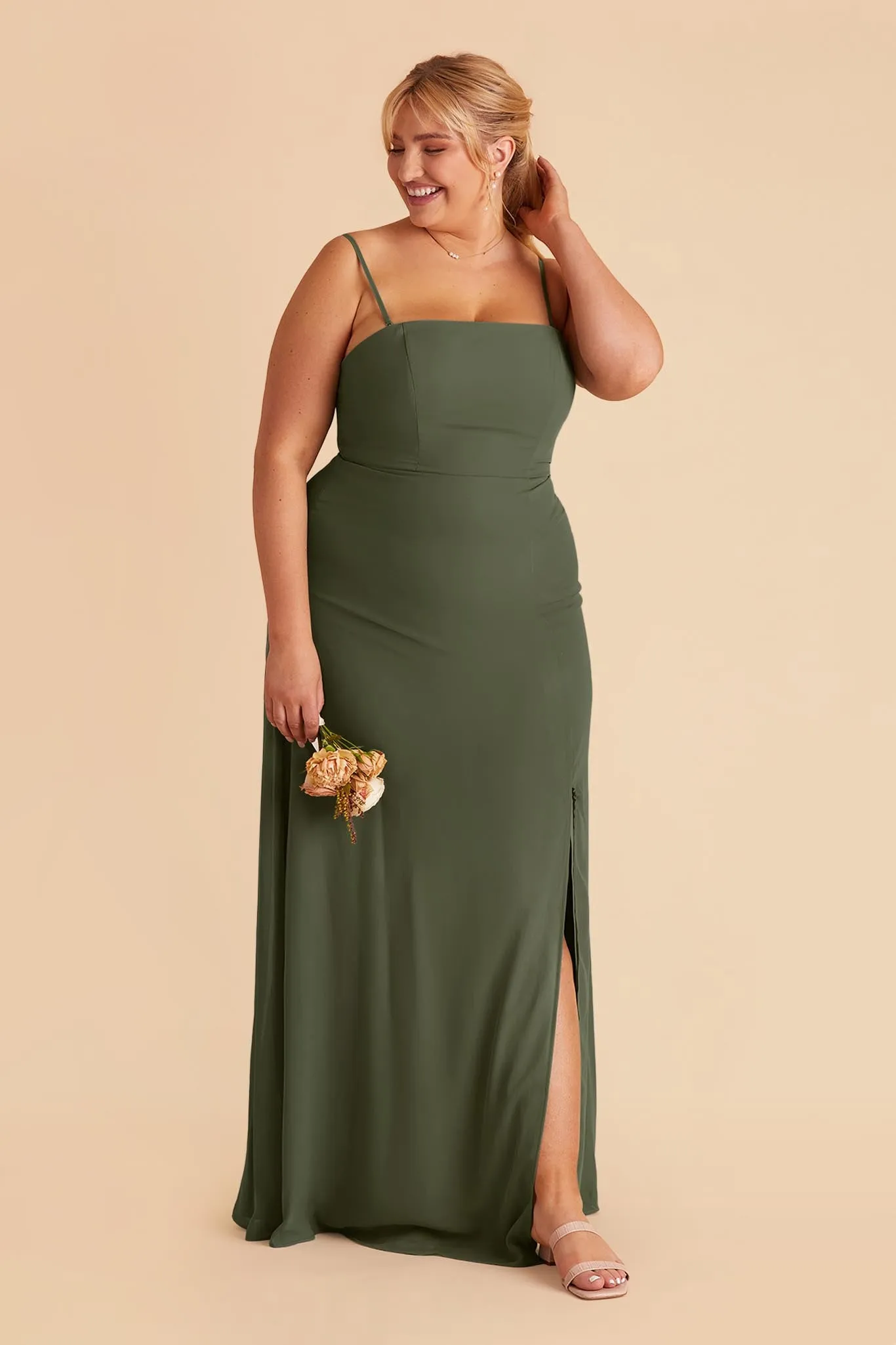 Chris Convertible Chiffon Dress - Olive sold by Birdy Grey product image thumbnail 2