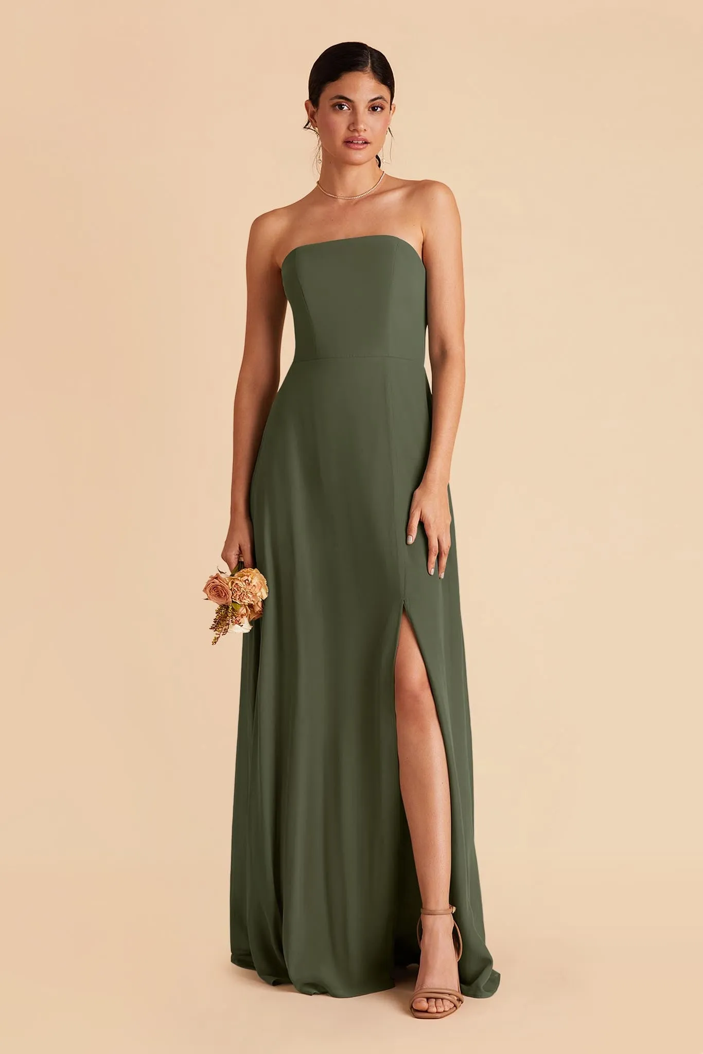 Chris Convertible Chiffon Dress - Olive sold by Birdy Grey