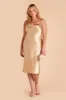 Lisa Shiny Satin Midi Dress - Gold sold by Birdy Grey