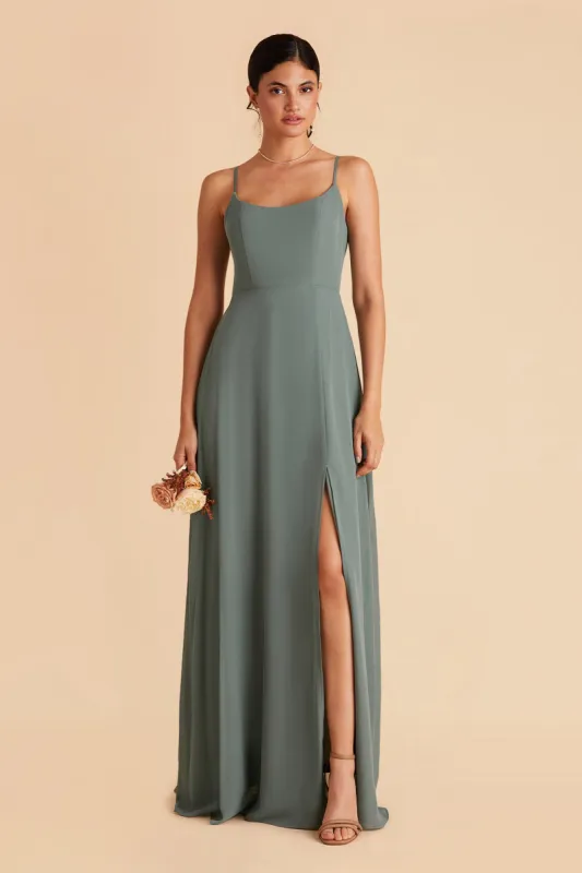 Amy Chiffon Dress - Sea Glass sold by Birdy Grey