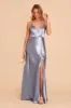 Jay Shiny Satin Dress - Dusty Blue sold by Birdy Grey
