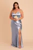 Jay Shiny Satin Dress - Dusty Blue sold by Birdy Grey