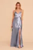 Jay Shiny Satin Dress - Dusty Blue sold by Birdy Grey
