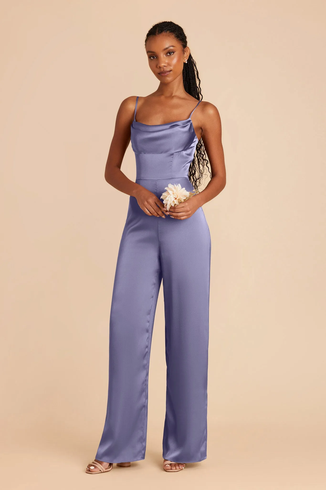 Donna Matte Satin Bridesmaid Jumpsuit - Wisteria sold by Birdy Grey product image thumbnail 3