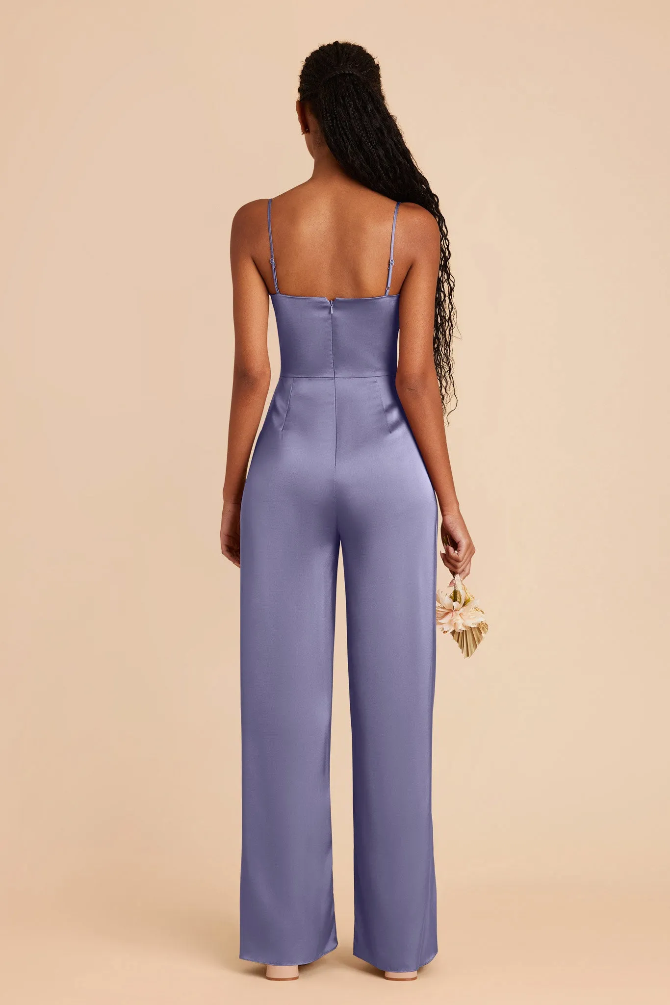 Donna Matte Satin Bridesmaid Jumpsuit - Wisteria sold by Birdy Grey product image thumbnail 5
