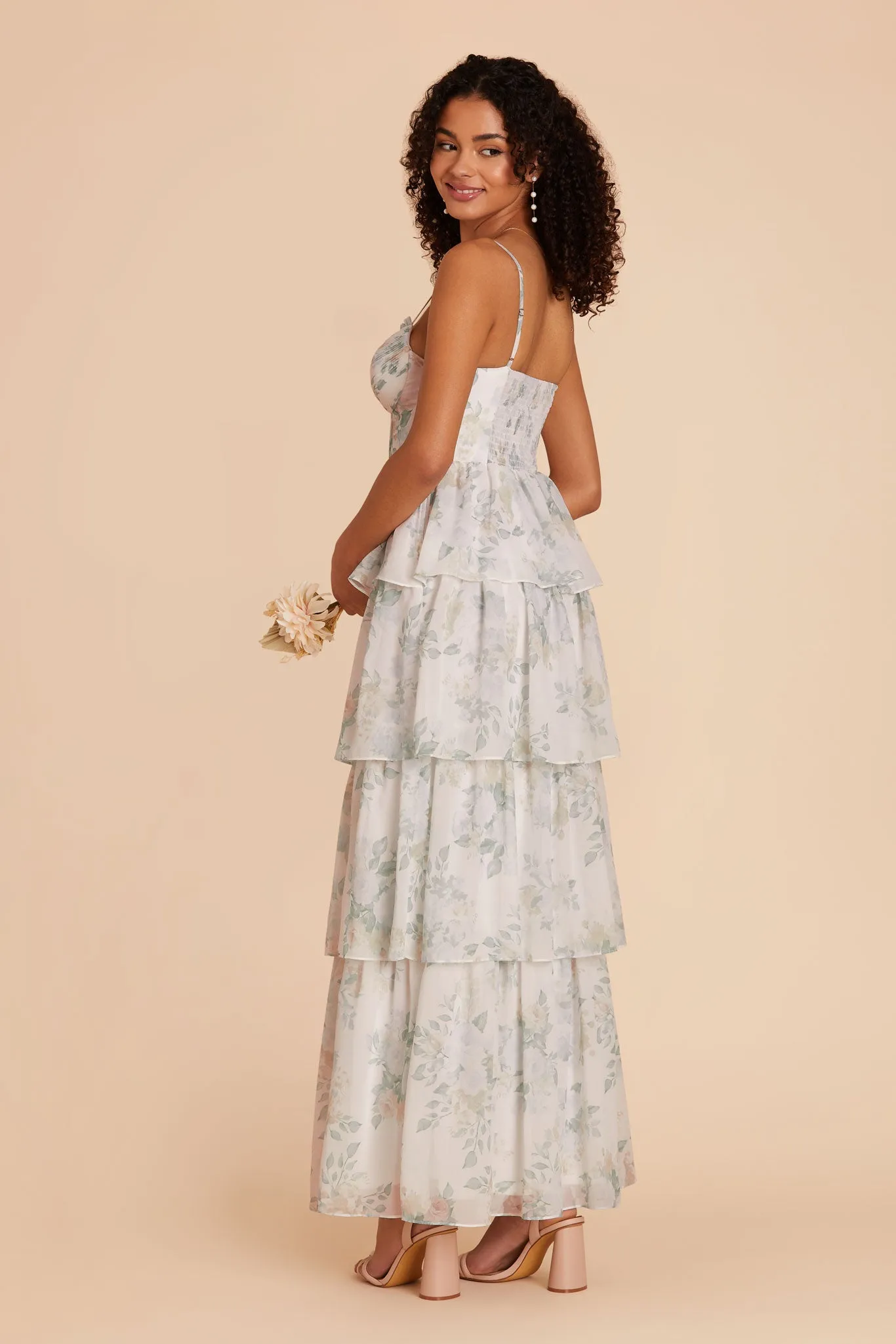 Lola Chiffon Dress - Sage Spring Garden sold by Birdy Grey product image thumbnail 2