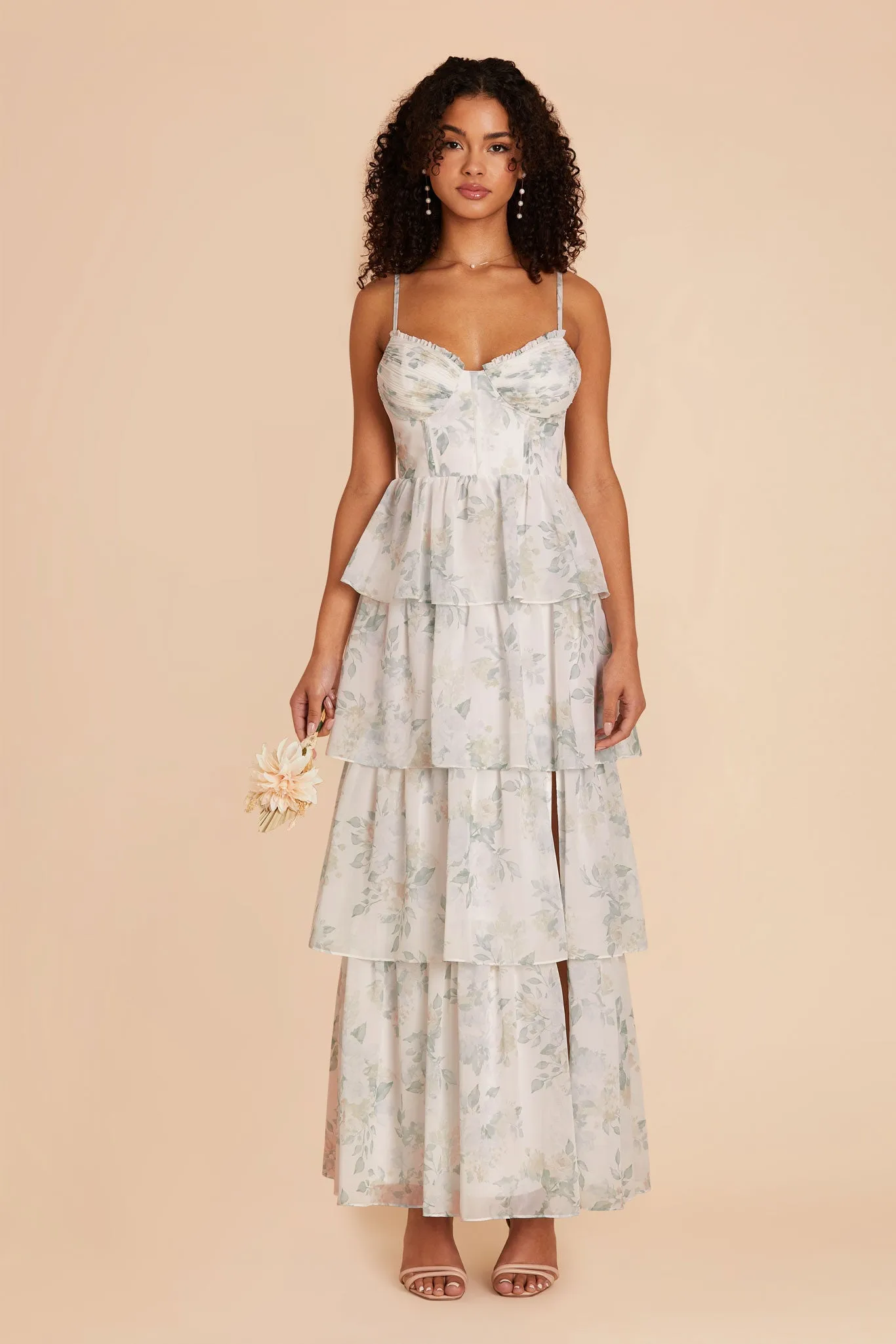 Lola Chiffon Dress - Sage Spring Garden sold by Birdy Grey