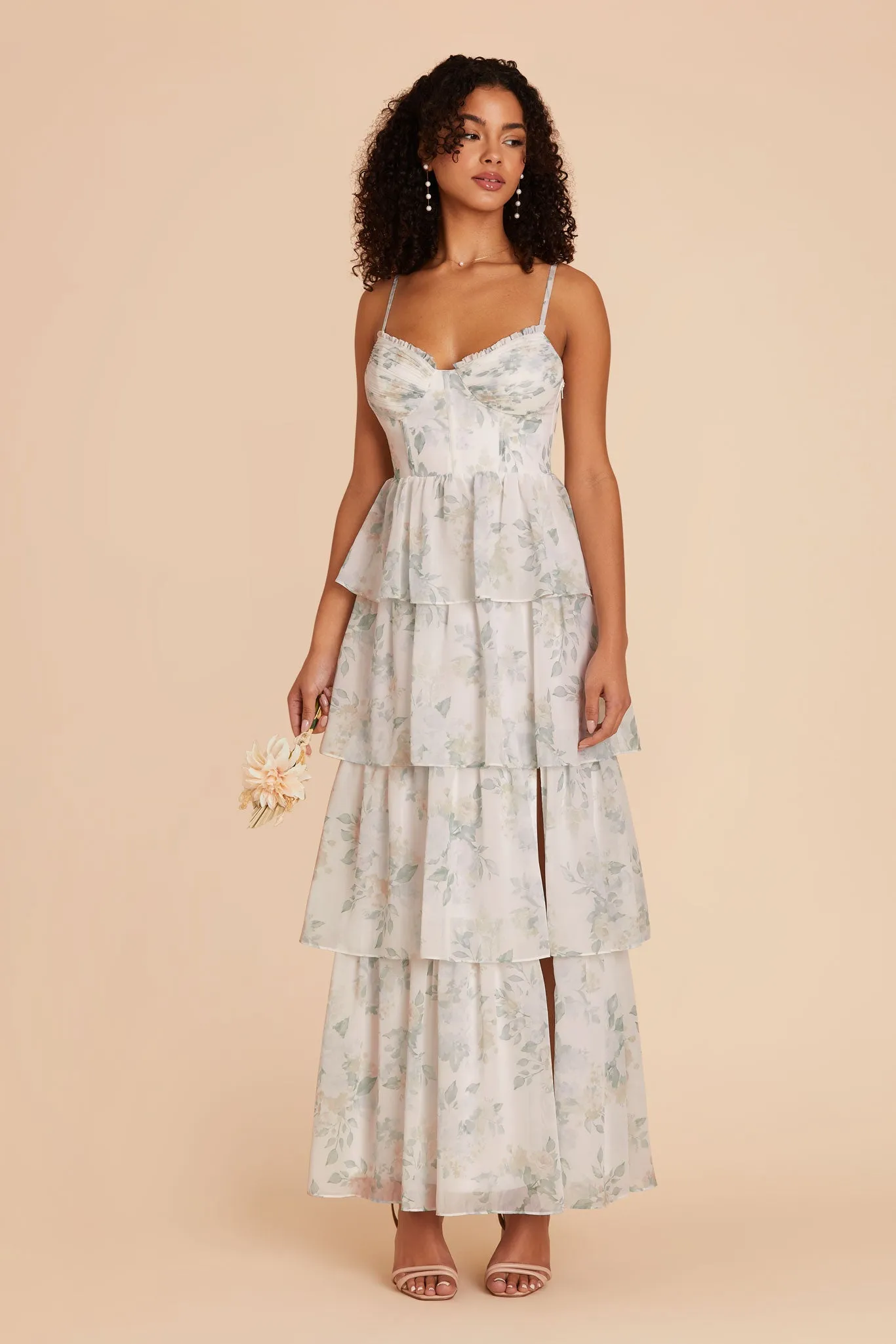 Lola Chiffon Dress - Sage Spring Garden sold by Birdy Grey product image thumbnail 5