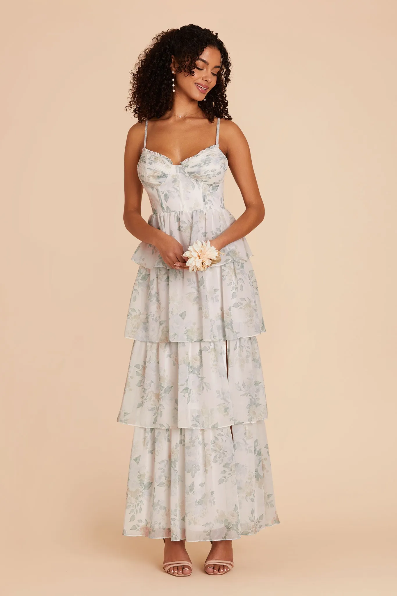 Lola Chiffon Dress - Sage Spring Garden sold by Birdy Grey product image thumbnail 3