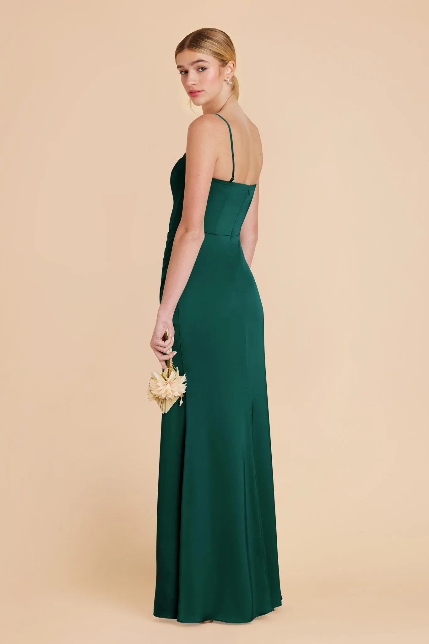 Anne Matte Satin Dress - Emerald sold by Birdy Grey product image thumbnail 4
