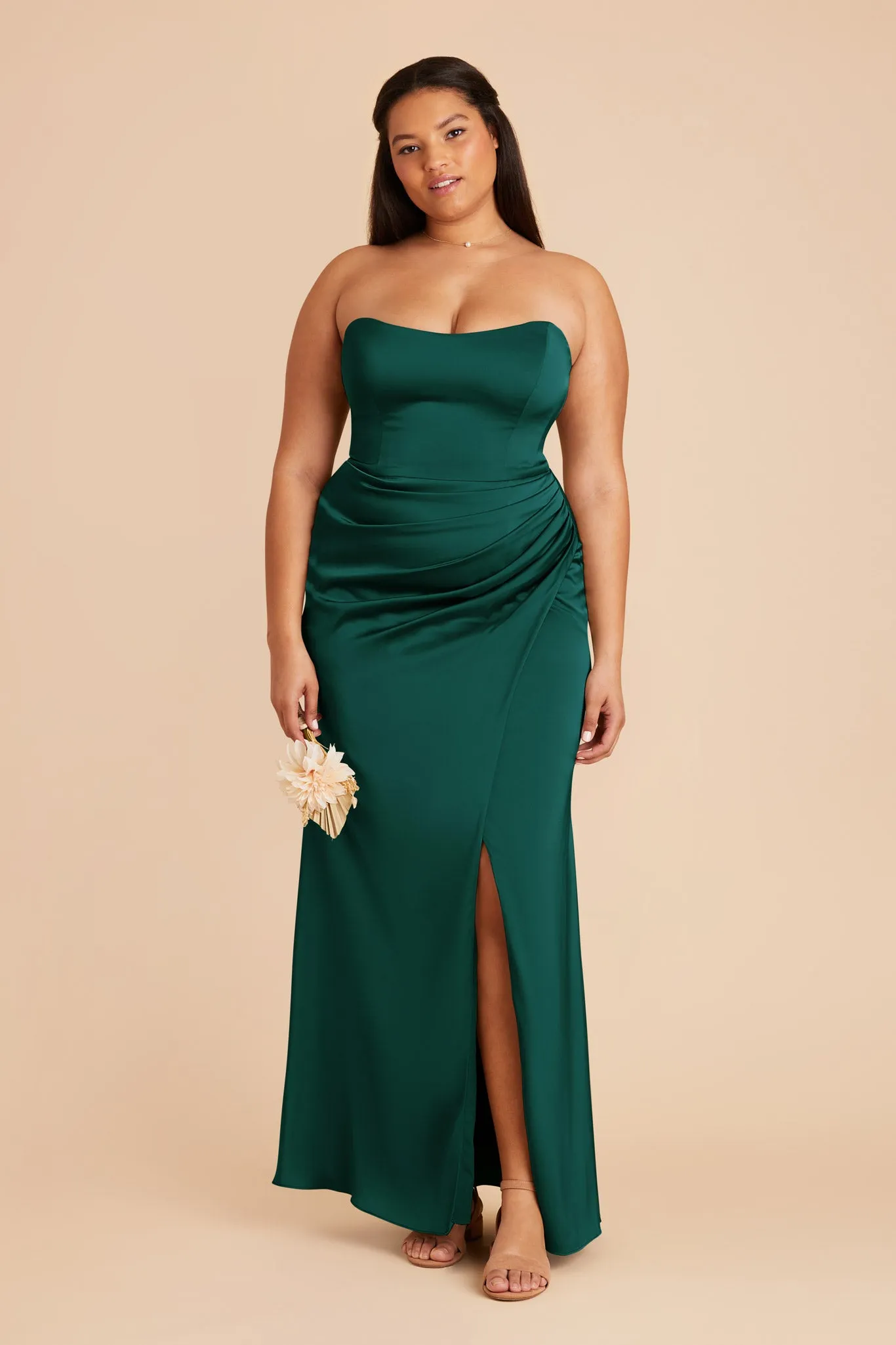 Anne Matte Satin Dress - Emerald sold by Birdy Grey product image thumbnail 2