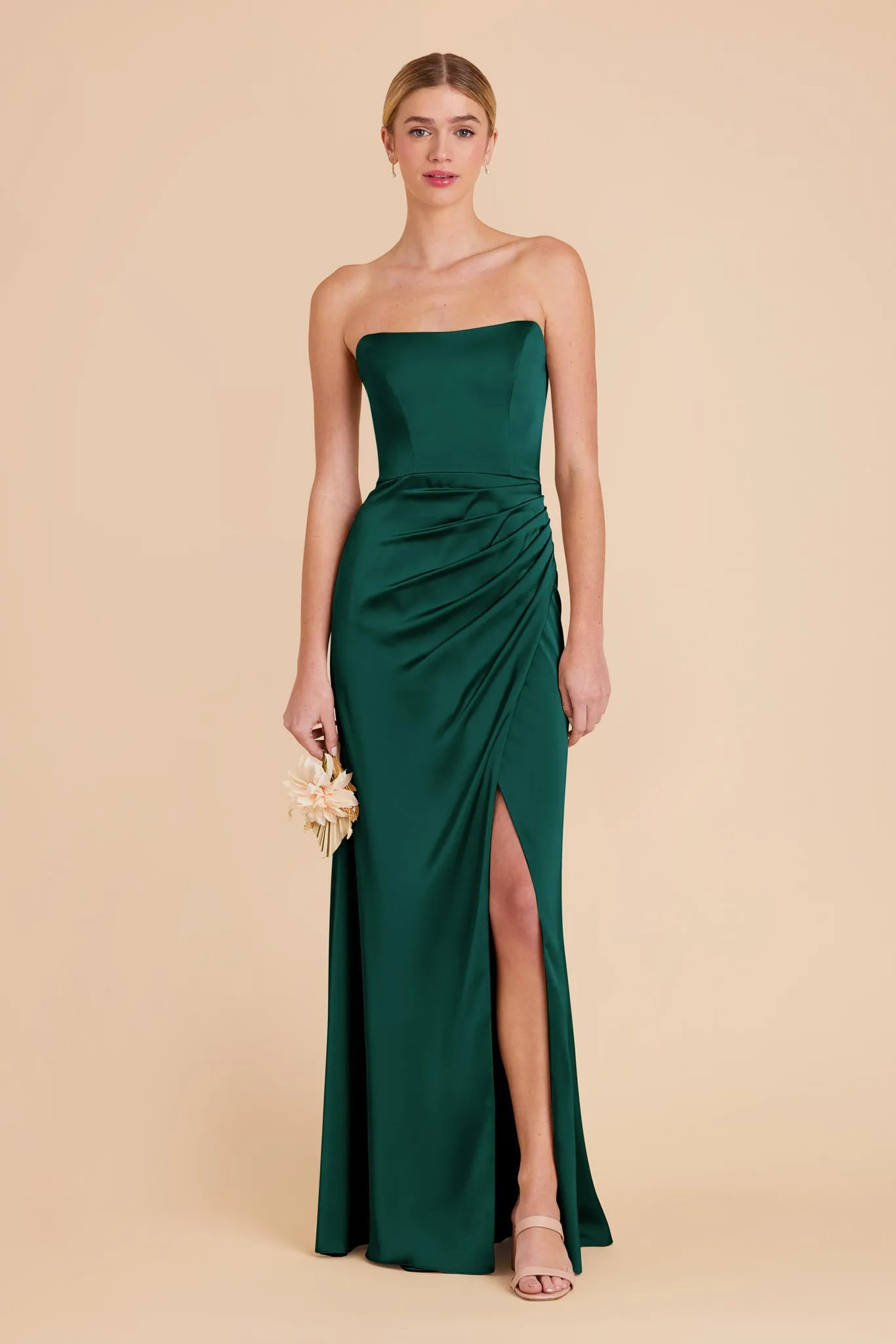 Anne Matte Satin Dress - Emerald sold by Birdy Grey product image thumbnail 3