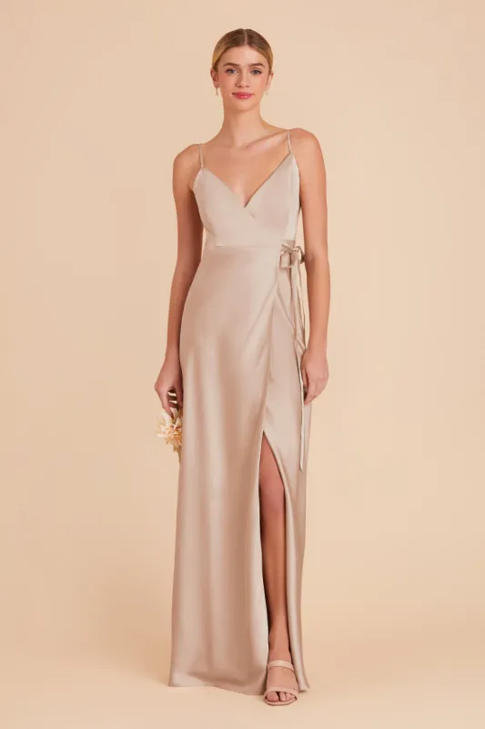 Cindy Matte Satin Dress - Taupe sold by Birdy Grey