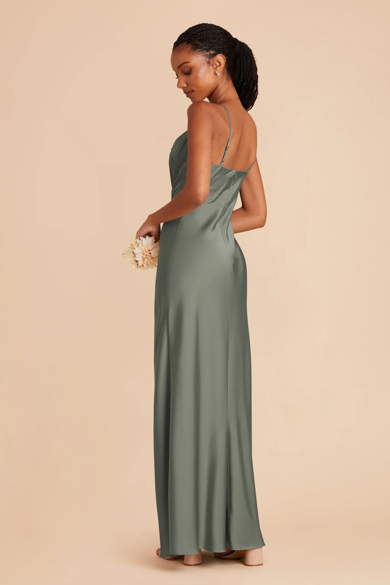 Lisa Long Matte Satin Dress - Sea Glass sold by Birdy Grey product image thumbnail 5