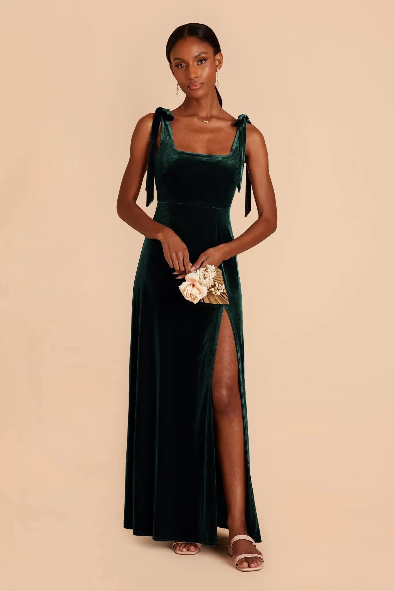 Alex Velvet Dress - Emerald sold by Birdy Grey