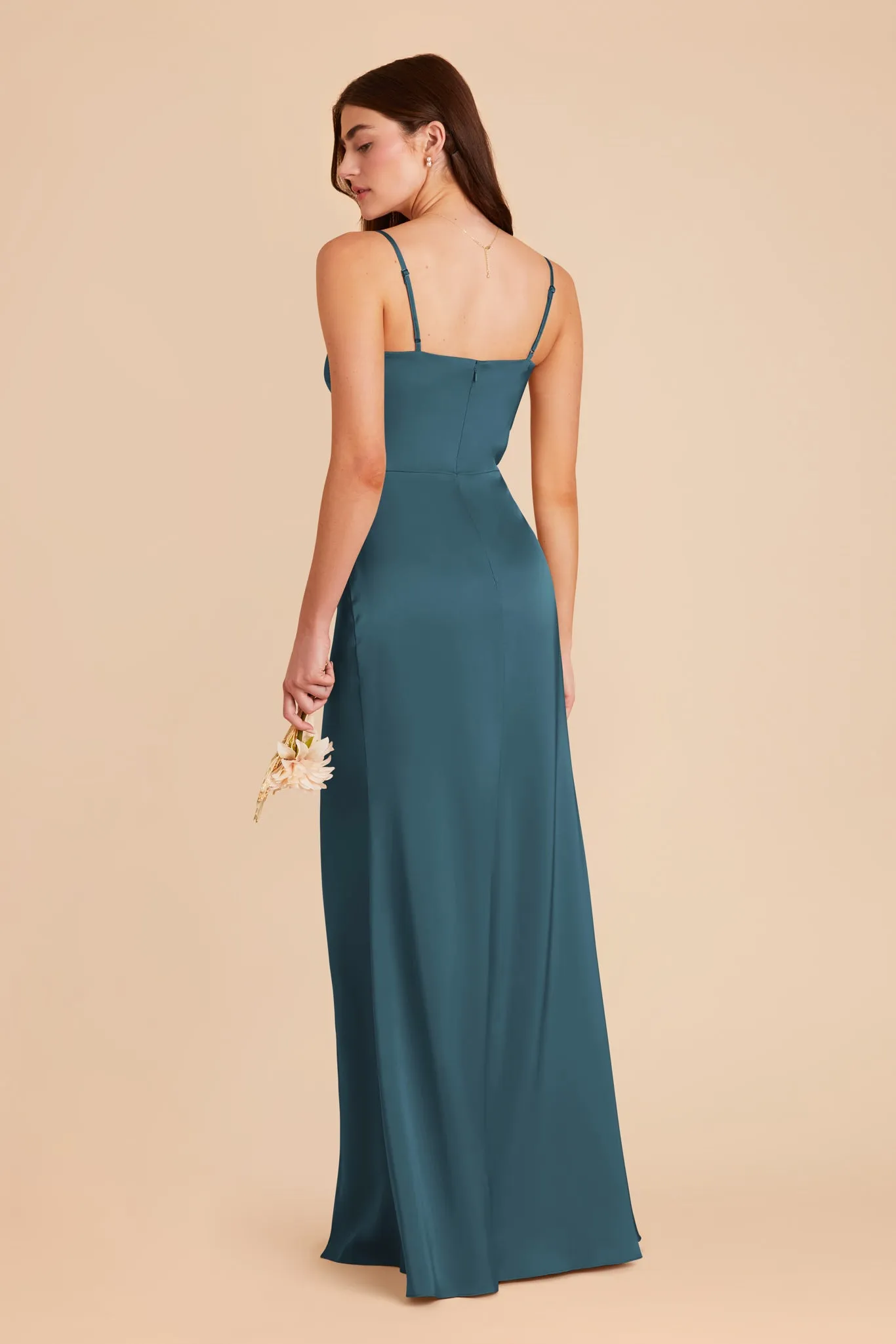 Jennifer Matte Satin Dress - Dark Teal sold by Birdy Grey product image thumbnail 5