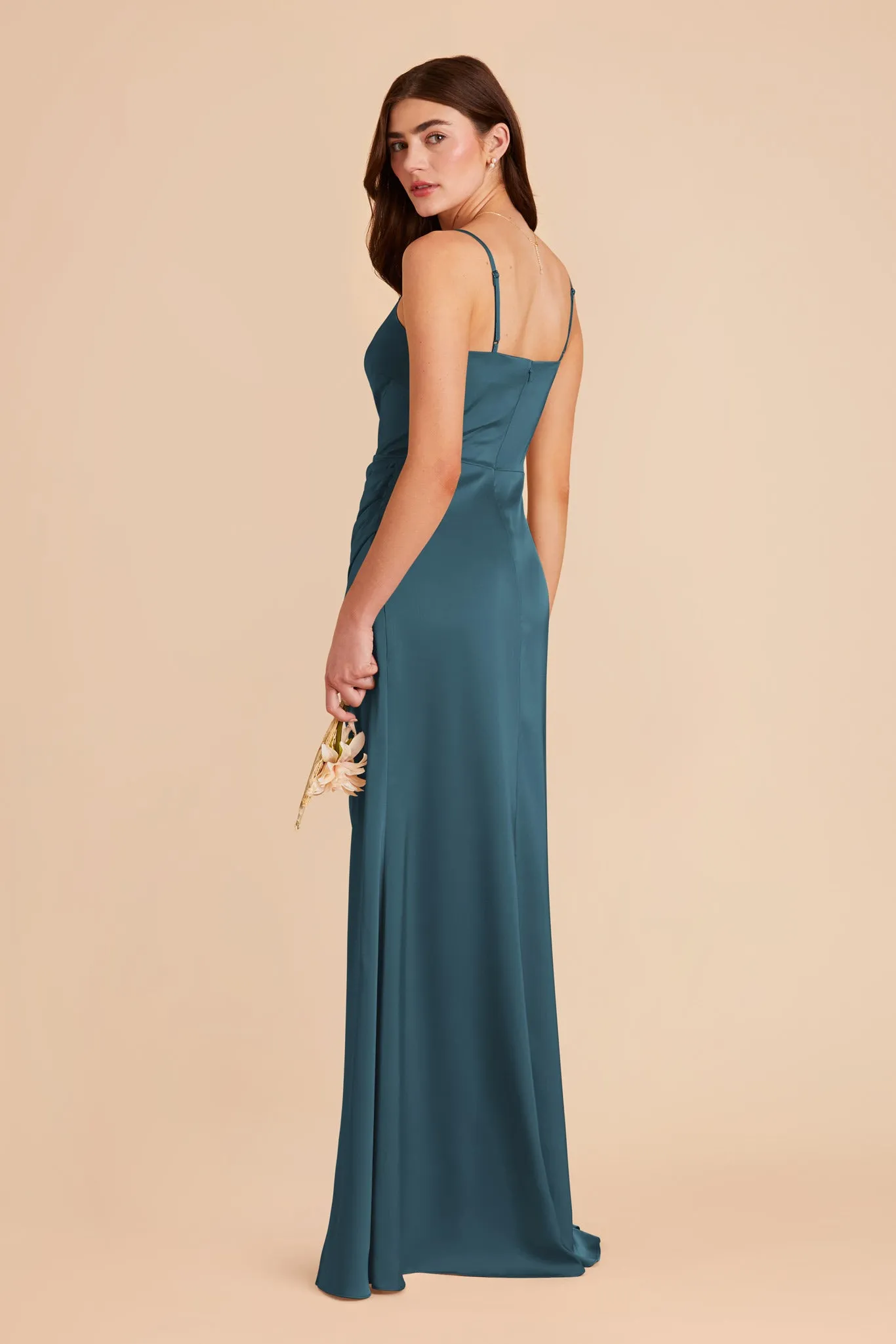 Jennifer Matte Satin Dress - Dark Teal sold by Birdy Grey product image thumbnail 4