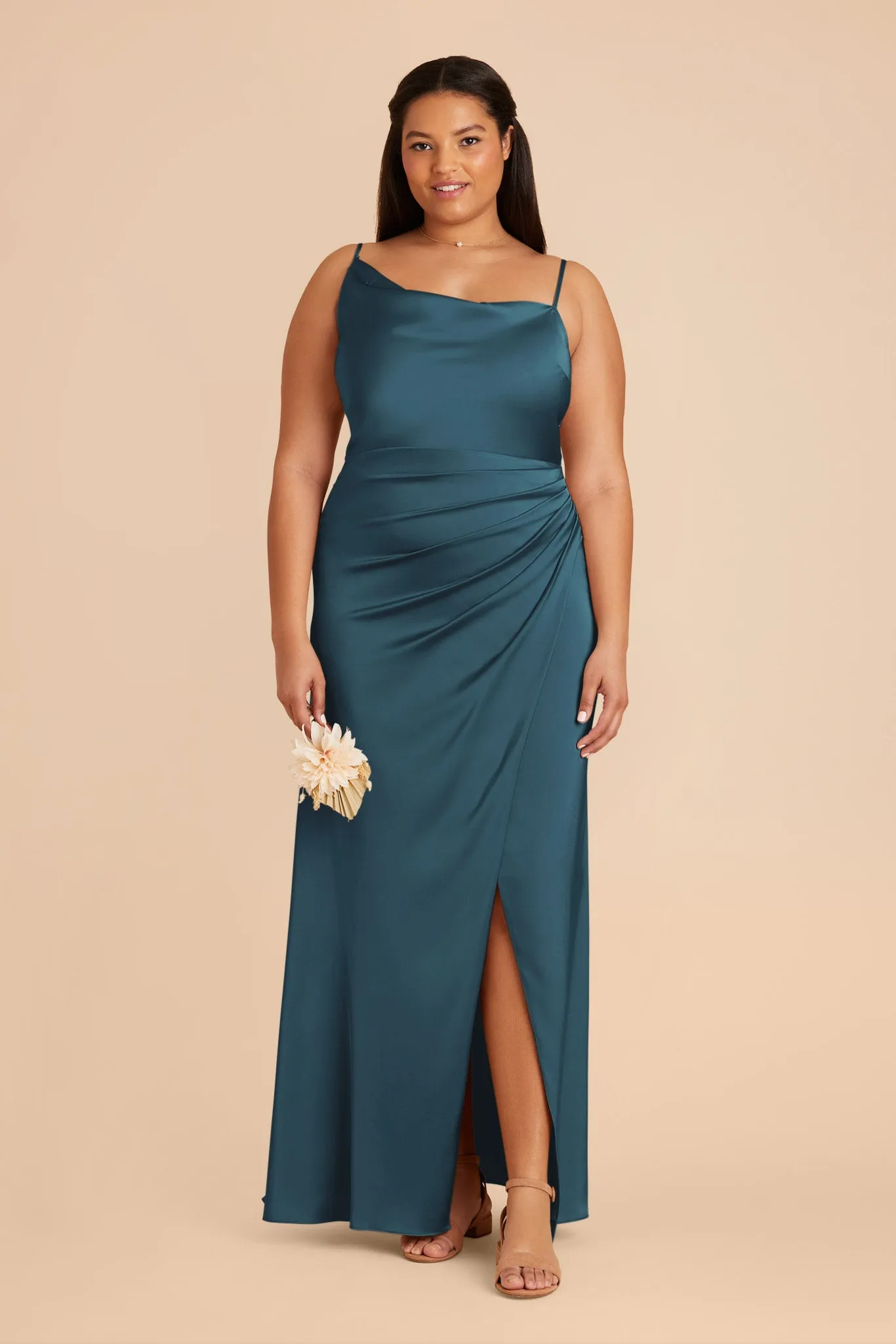 Jennifer Matte Satin Dress - Dark Teal sold by Birdy Grey product image thumbnail 2