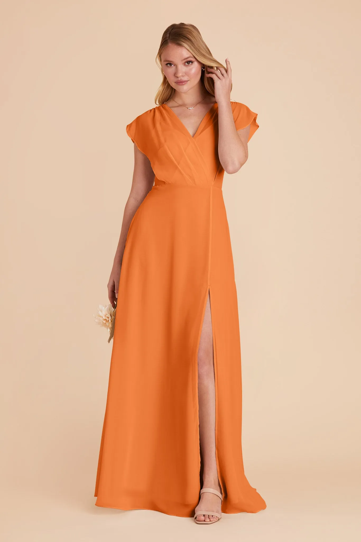 Violet Chiffon Dress - Apricot sold by Birdy Grey product image thumbnail 2