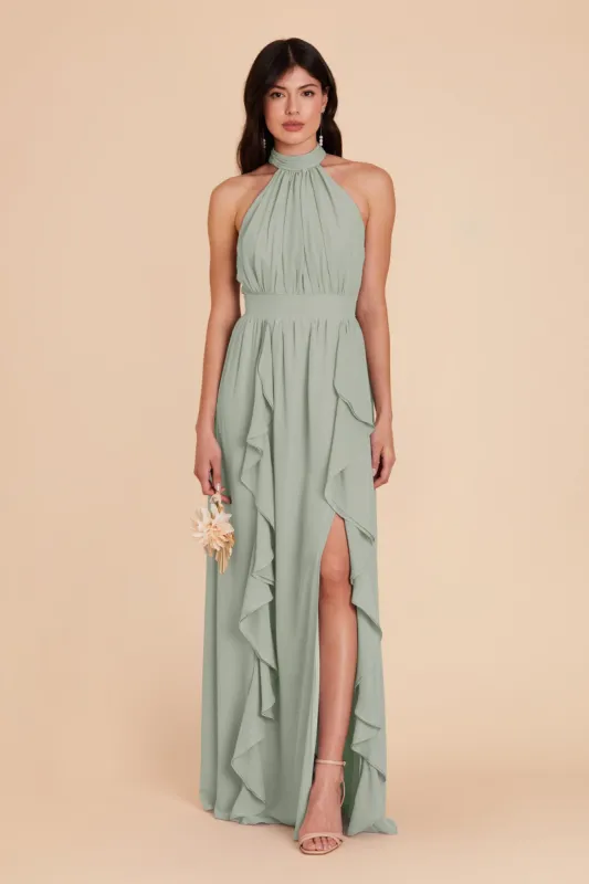 Joyce Chiffon Dress - Sage sold by Birdy Grey