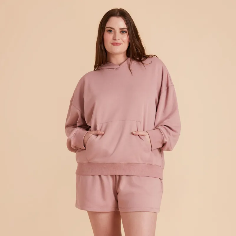 Pauly Oversized Hoodie and Shorts Set - Dark Mauve sold by Birdy Grey