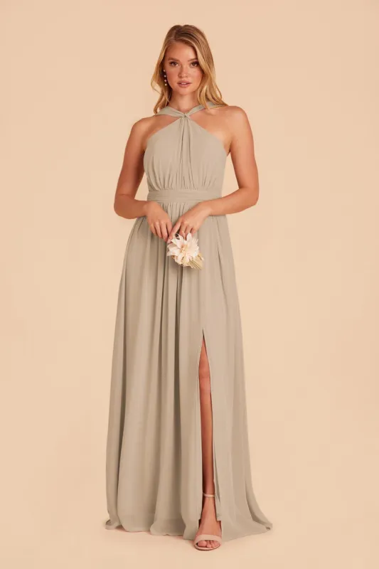 Kiko Chiffon Dress - Almond sold by Birdy Grey