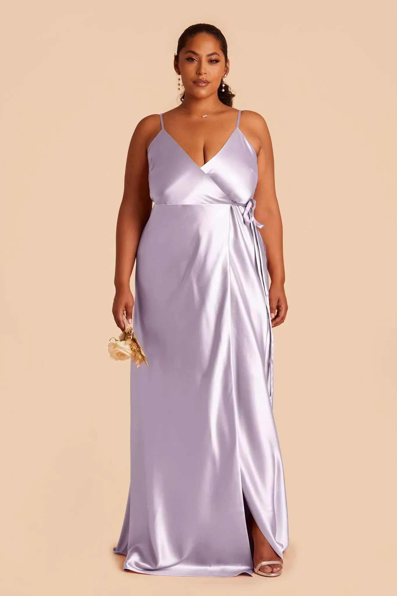 Cindy Shiny Satin Dress - Dusty Lilac sold by Birdy Grey product image thumbnail 2