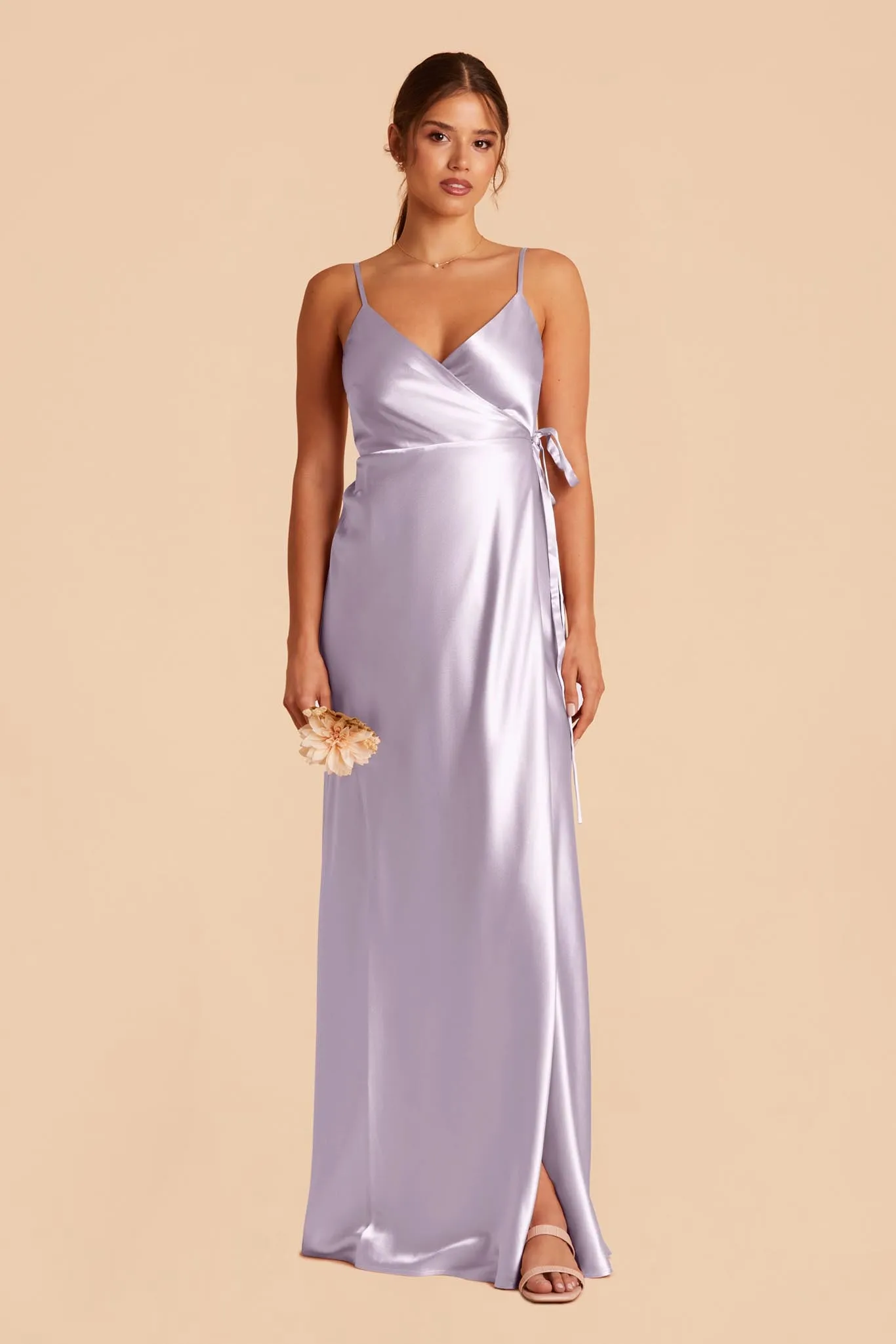 Cindy Shiny Satin Dress - Dusty Lilac sold by Birdy Grey product image thumbnail 4