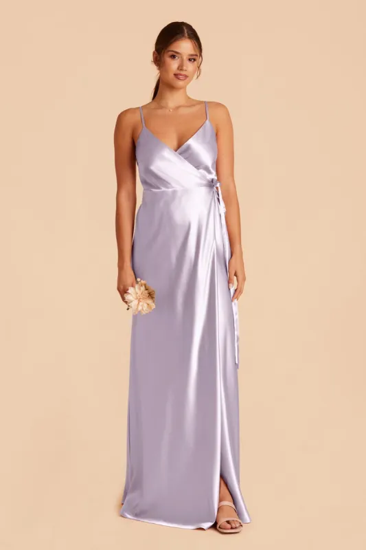 Cindy Shiny Satin Dress - Dusty Lilac sold by Birdy Grey