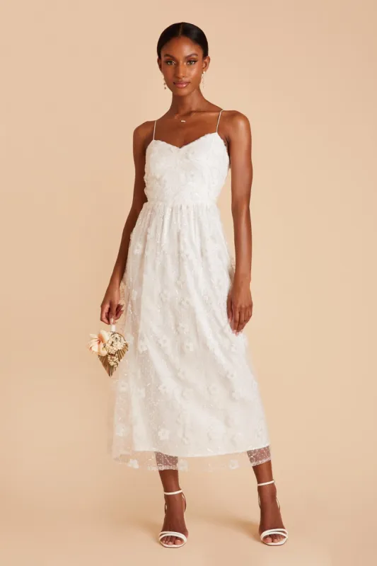 Floral Midi Dress - White sold by Birdy Grey