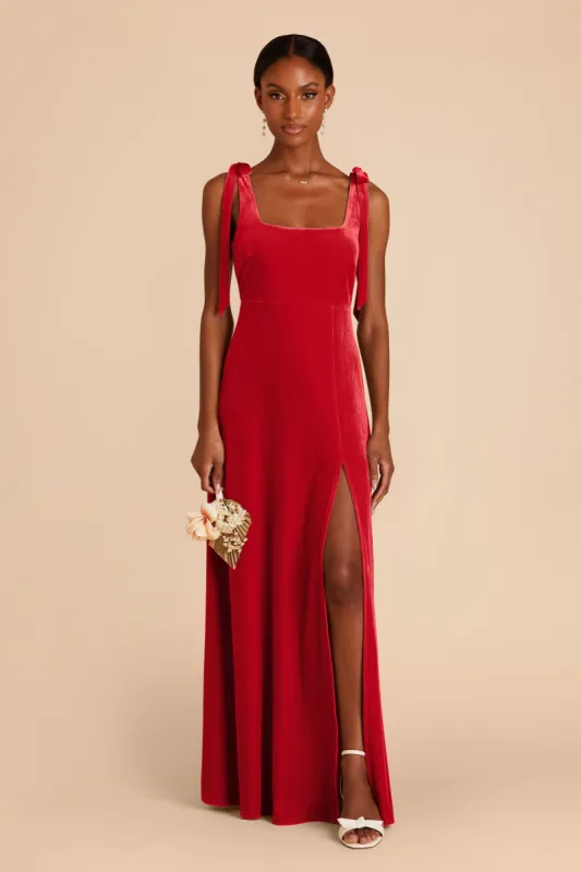 Alex Velvet Dress - Ruby Red sold by Birdy Grey