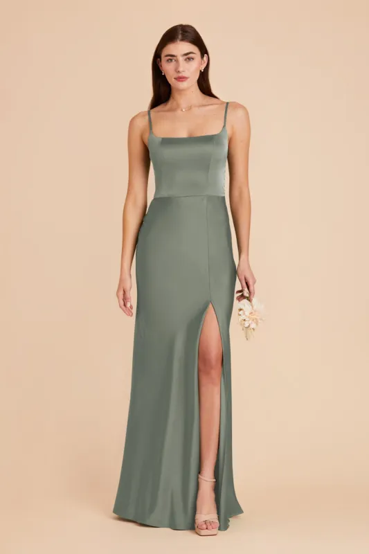 Mai Matte Satin Dress - Sea Glass sold by Birdy Grey