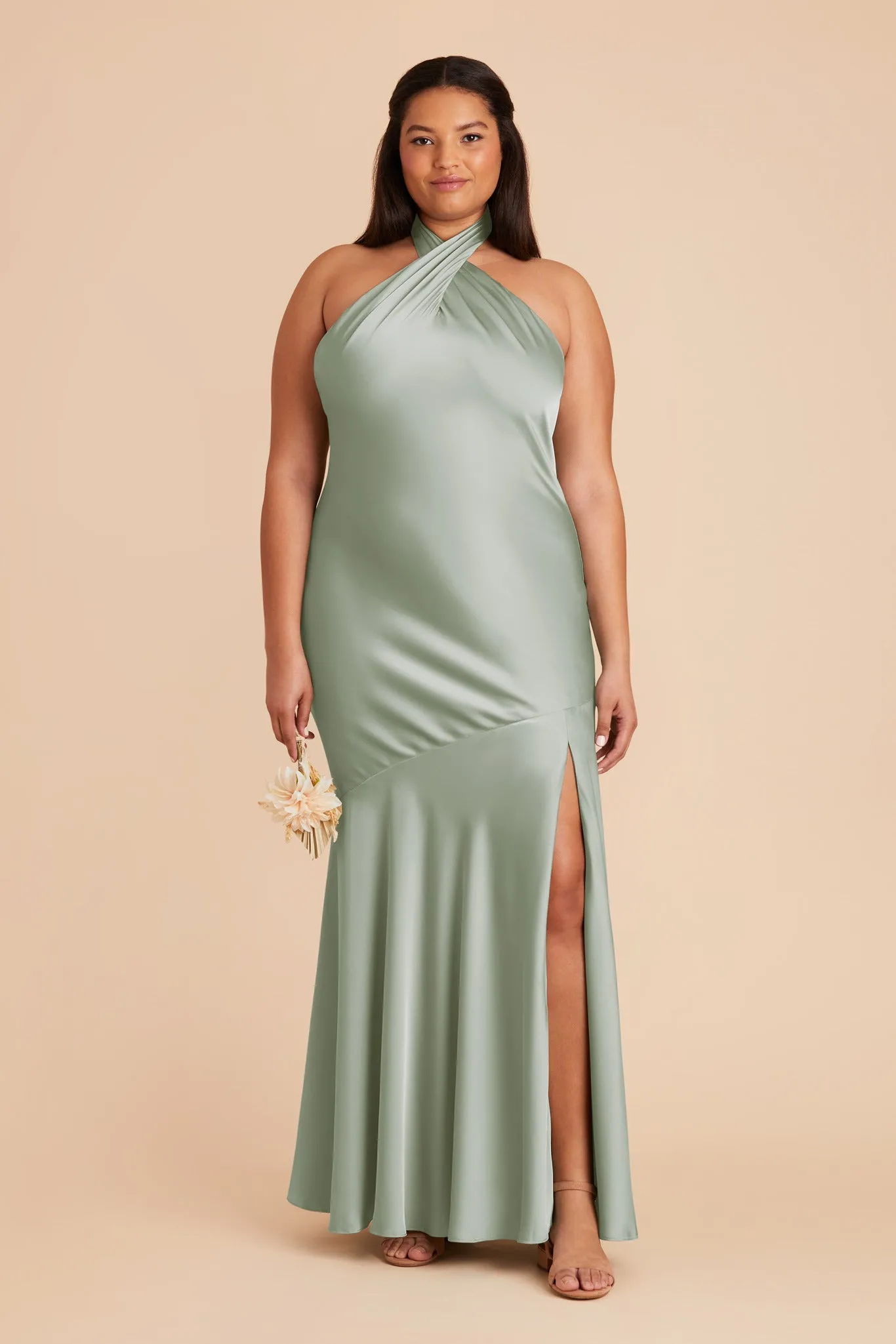 Stephanie Matte Satin Dress - Sage sold by Birdy Grey product image thumbnail 2