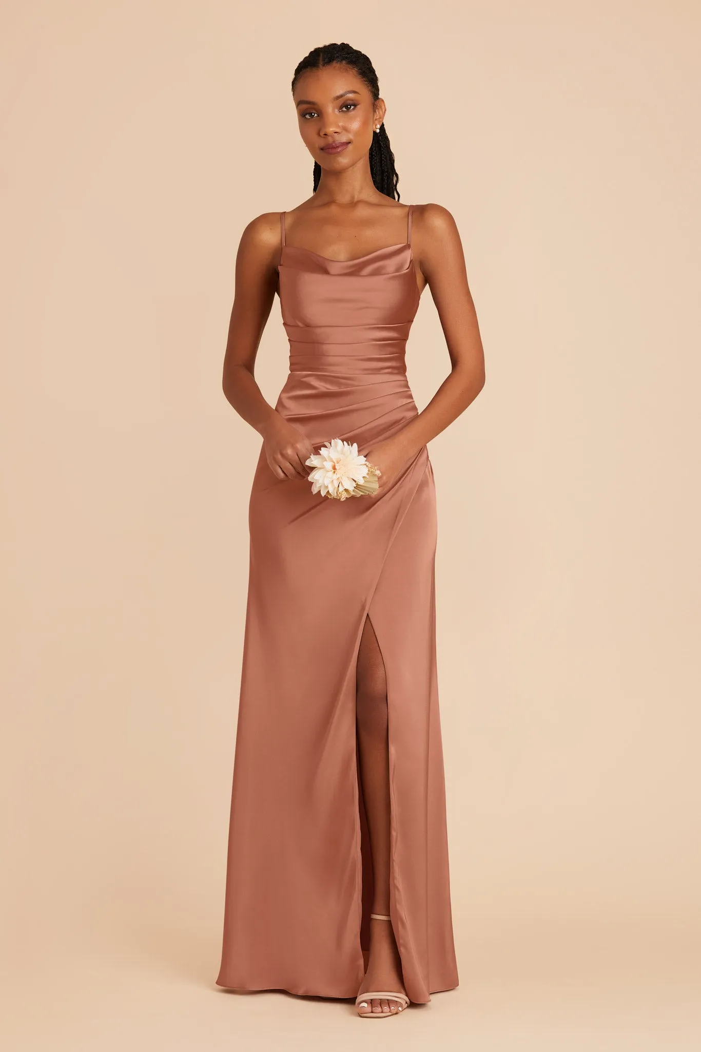 Lydia Matte Satin Dress - Desert Rose sold by Birdy Grey product image thumbnail 3