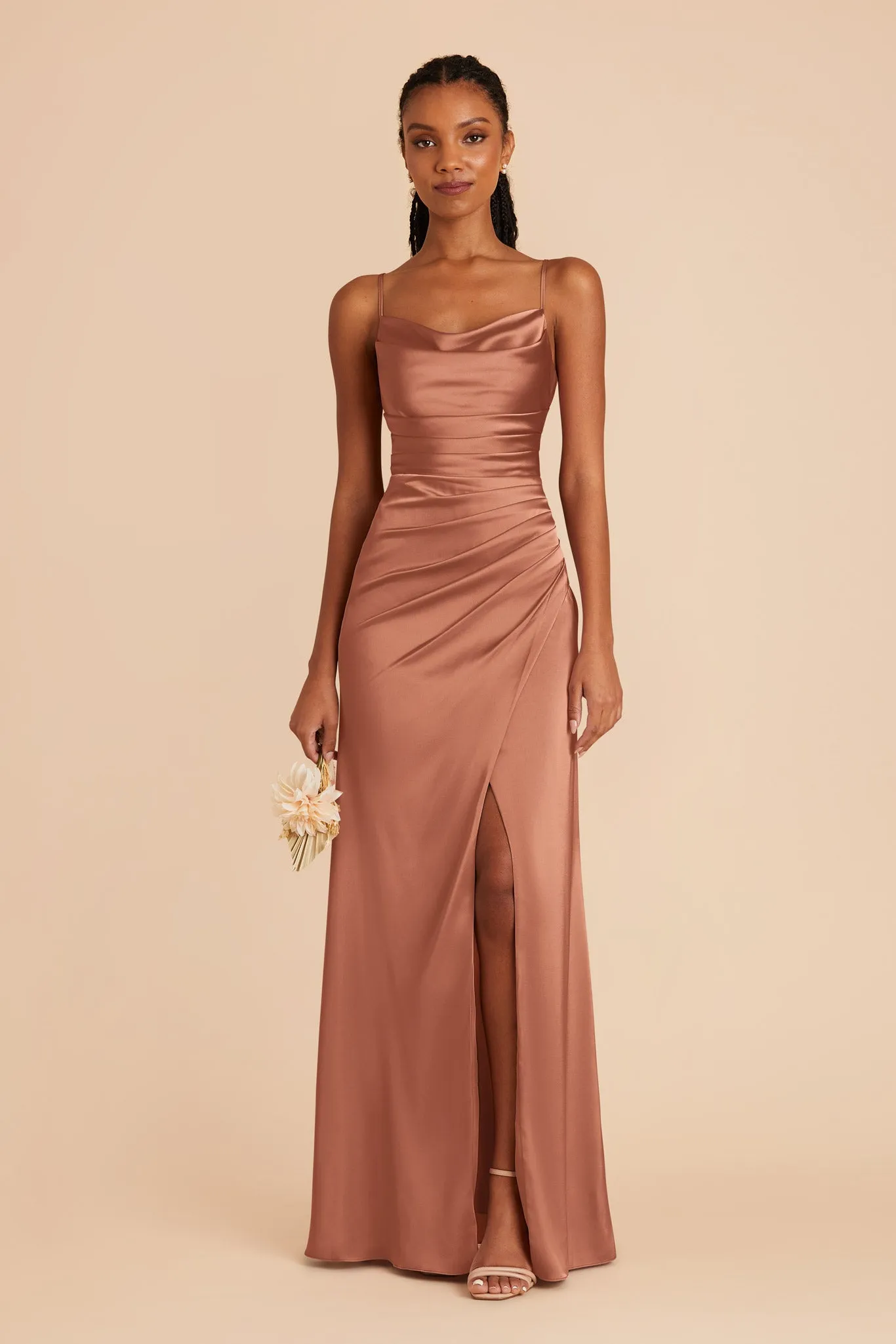 Lydia Matte Satin Dress - Desert Rose sold by Birdy Grey