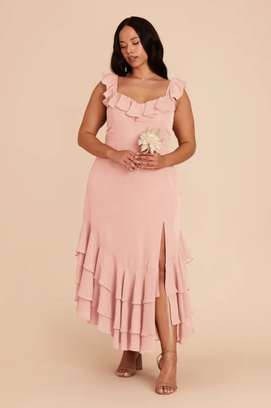 Ginny Chiffon Dress - Blush Pink sold by Birdy Grey