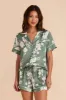Jonny Satin Floral Pajama Set - Eucalyptus Whimsical Blooms sold by Birdy Grey