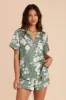 Jonny Satin Floral Pajama Set - Eucalyptus Whimsical Blooms sold by Birdy Grey