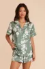 Jonny Satin Floral Pajama Set - Eucalyptus Whimsical Blooms sold by Birdy Grey