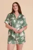 Jonny Satin Floral Pajama Set - Eucalyptus Whimsical Blooms sold by Birdy Grey
