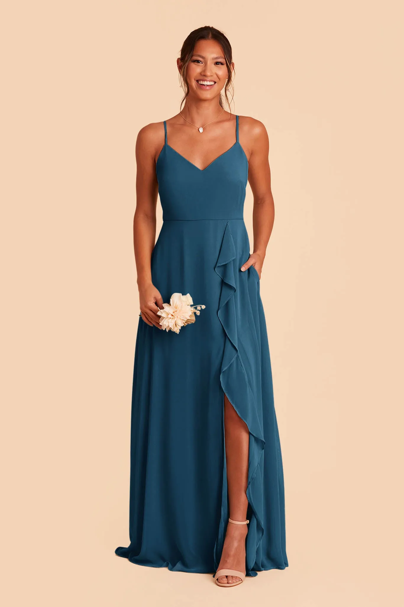 Theresa Chiffon Dress - Ocean Blue sold by Birdy Grey product image thumbnail 3