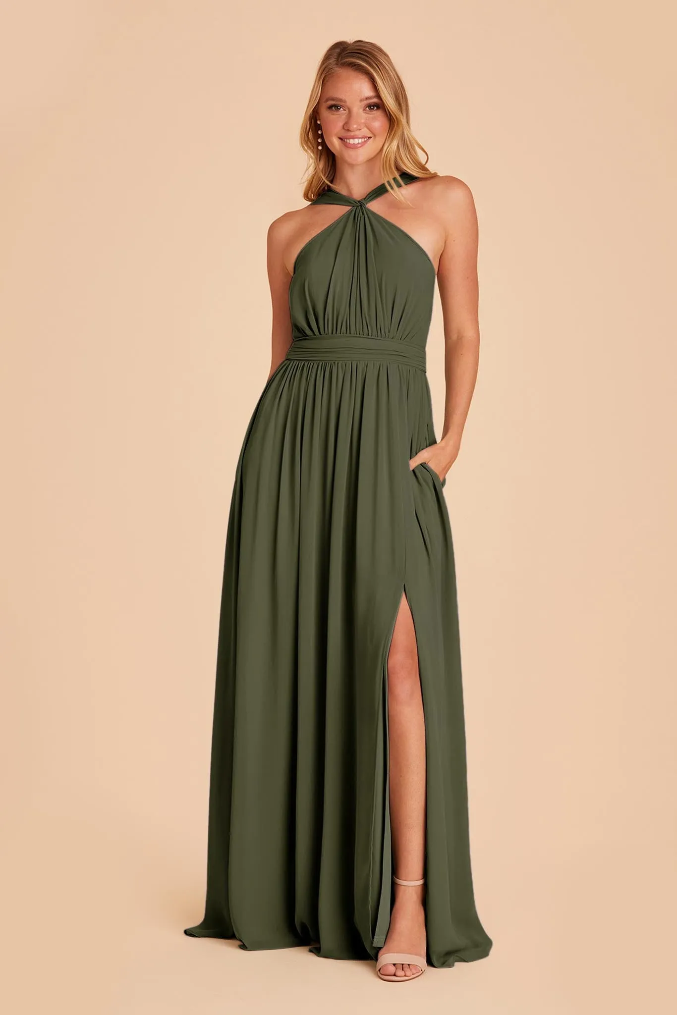 Kiko Chiffon Dress - Olive sold by Birdy Grey product image thumbnail 3