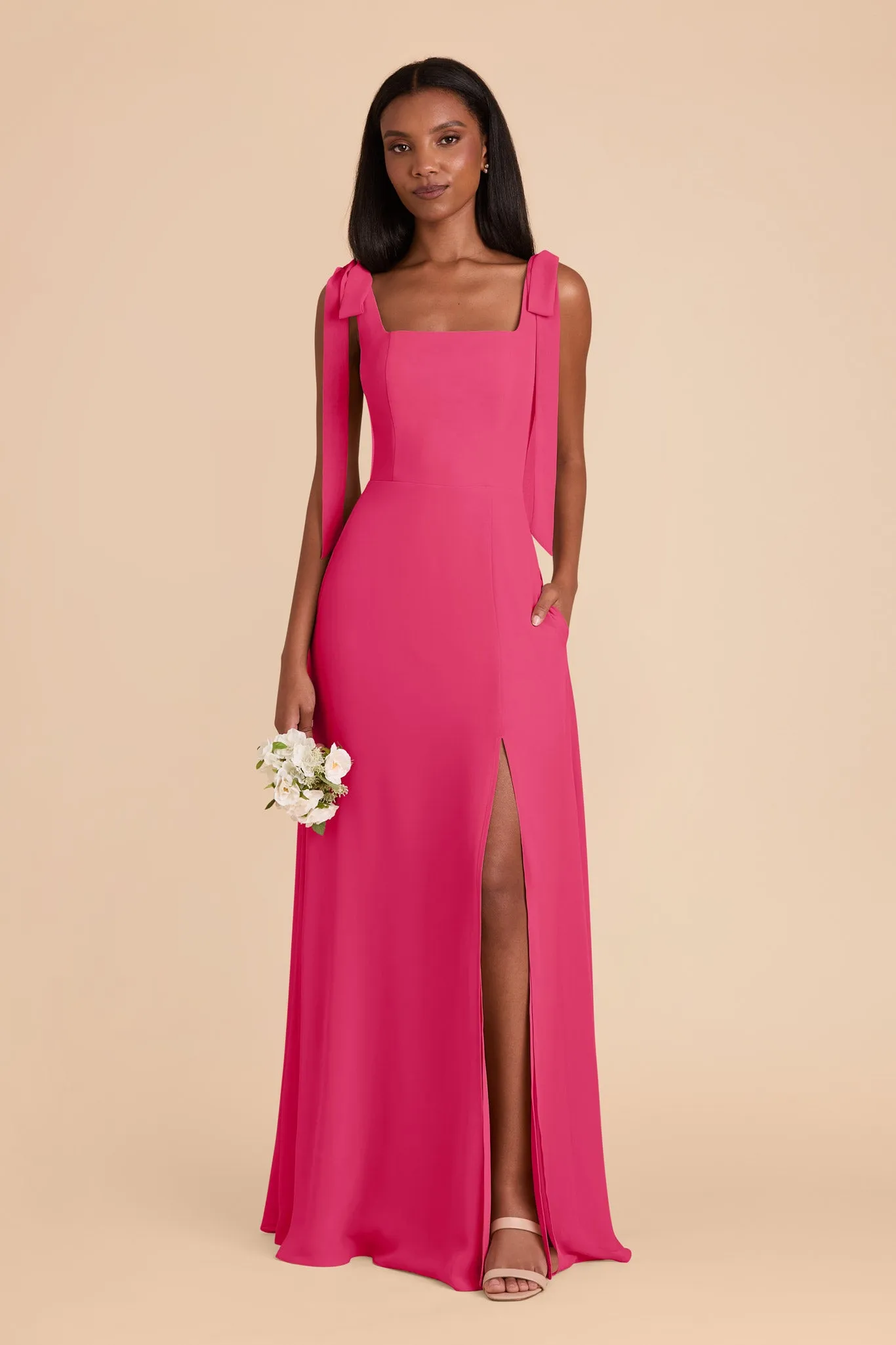 Alex Convertible Dress Chiffon - Fuchsia sold by Birdy Grey product image thumbnail 3