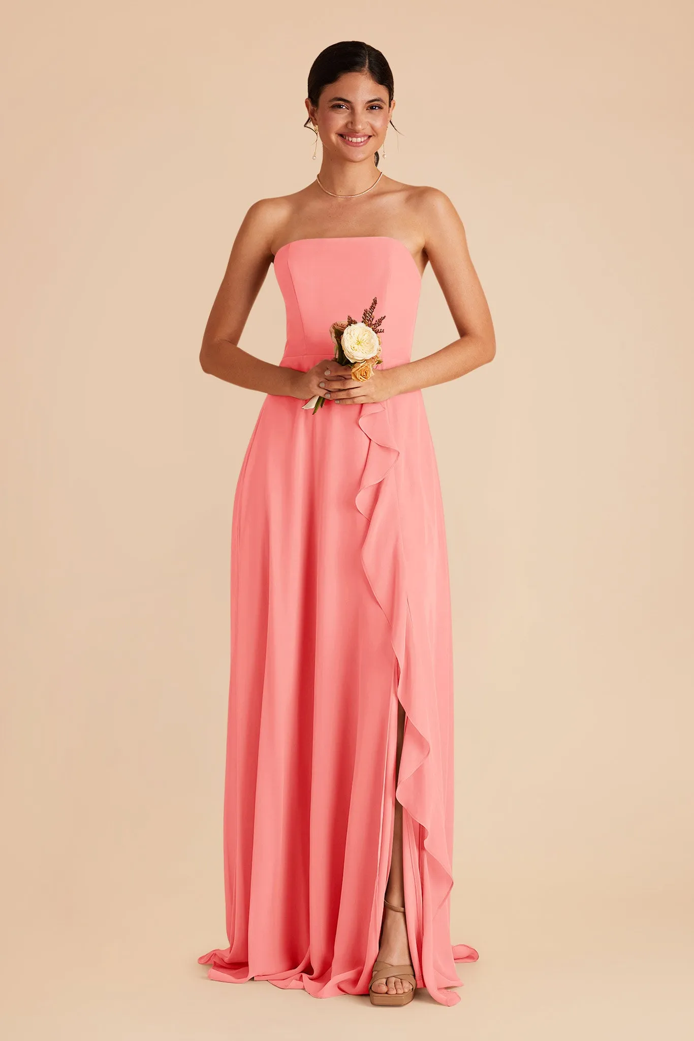Winnie Convertible Chiffon Dress - Coral Pink sold by Birdy Grey product image thumbnail 5