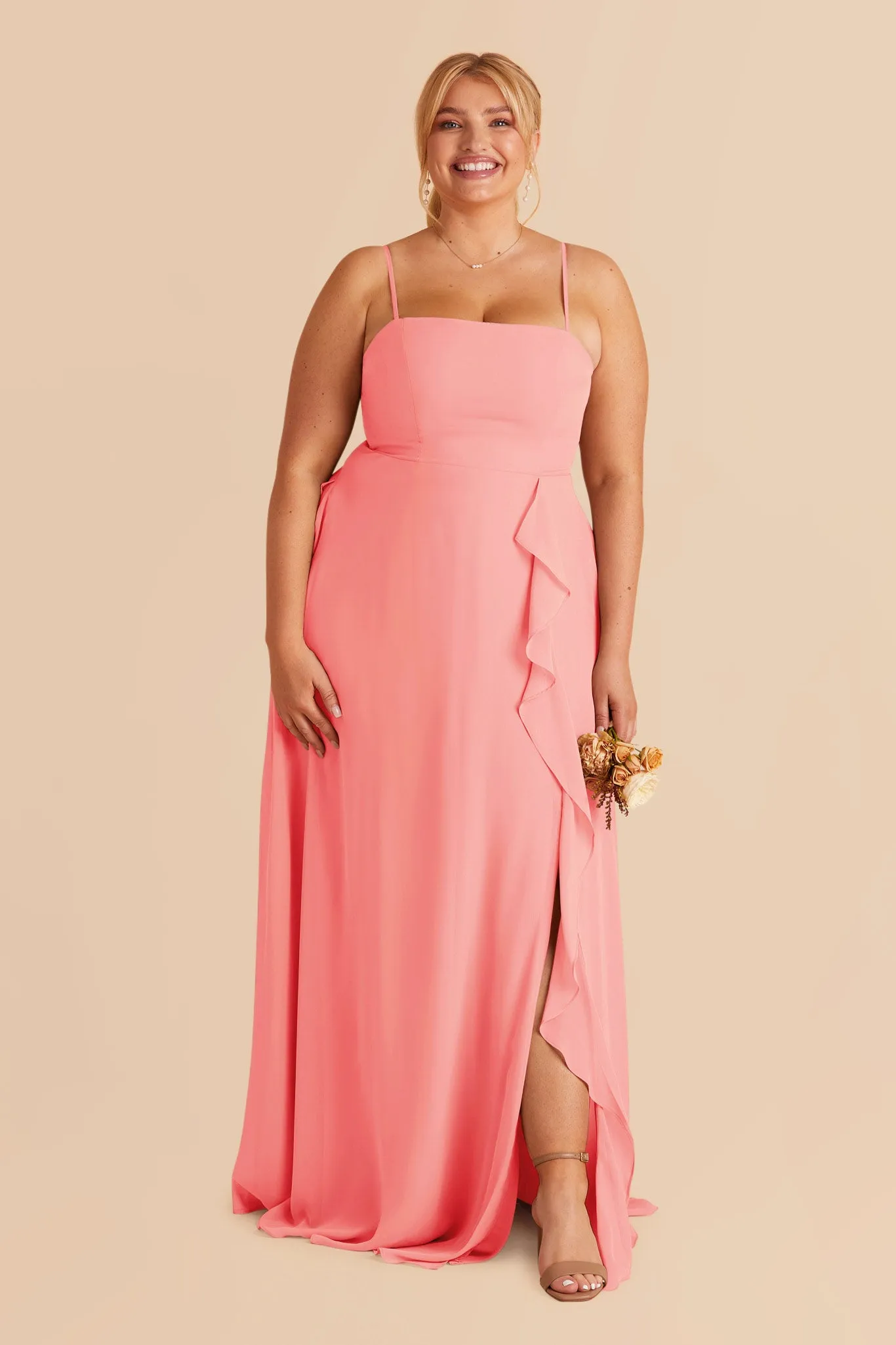 Winnie Convertible Chiffon Dress - Coral Pink sold by Birdy Grey product image thumbnail 2