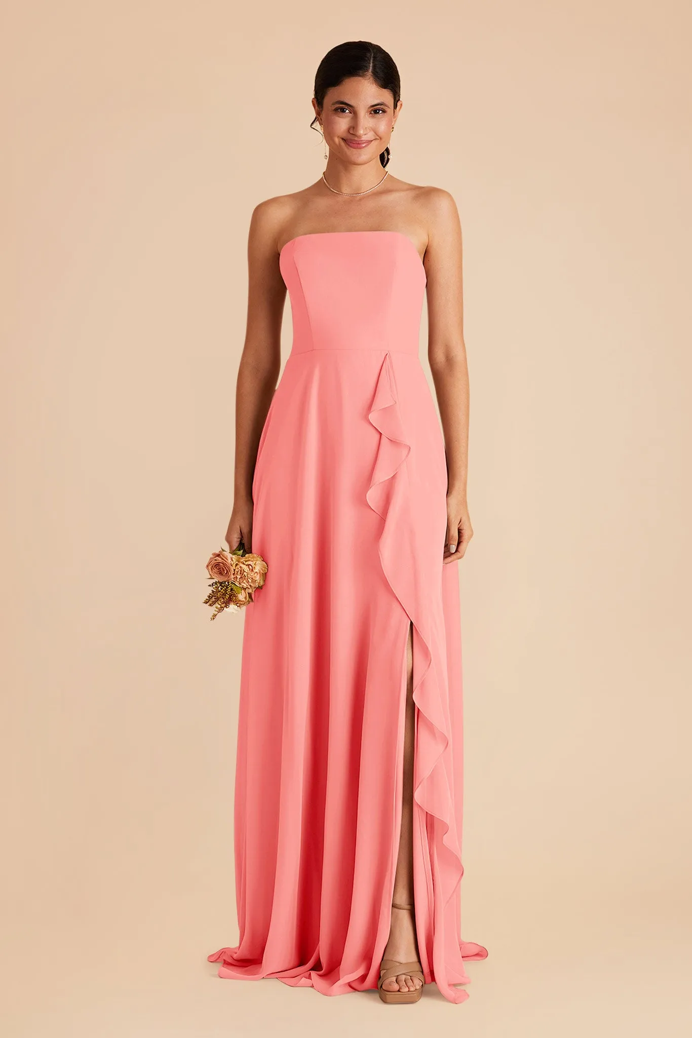 Winnie Convertible Chiffon Dress - Coral Pink sold by Birdy Grey product image thumbnail 3