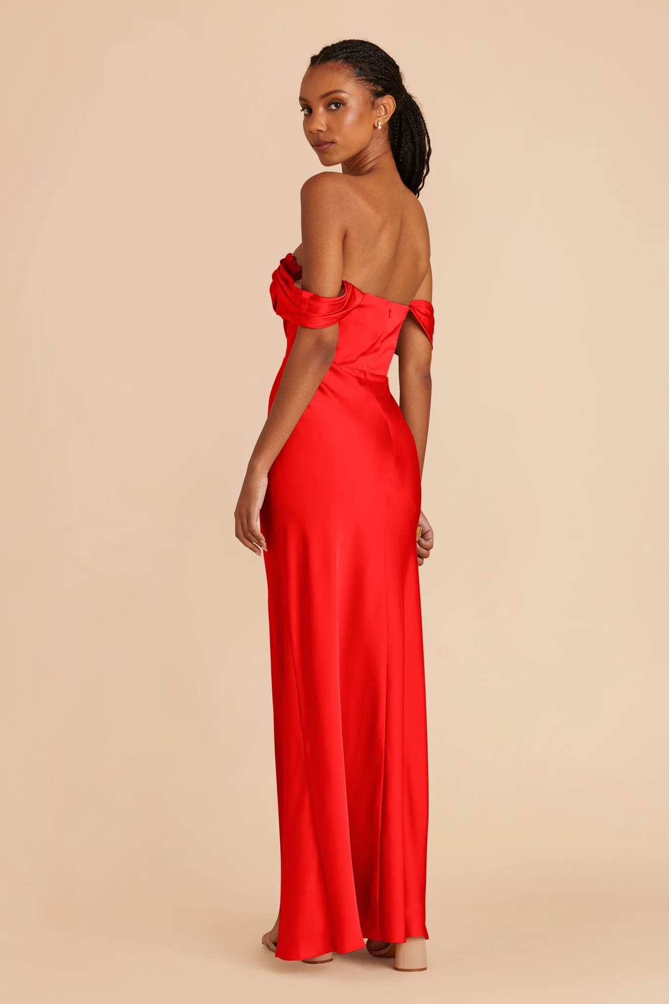 Mia Matte Satin Convertible Dress - Lipstick Red sold by Birdy Grey product image thumbnail 5